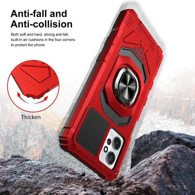 Alt view image 2 of 7 - Robotic Series Hybrid Case with Ring Grip for Motorola Moto G Power 5G 2023 - Red