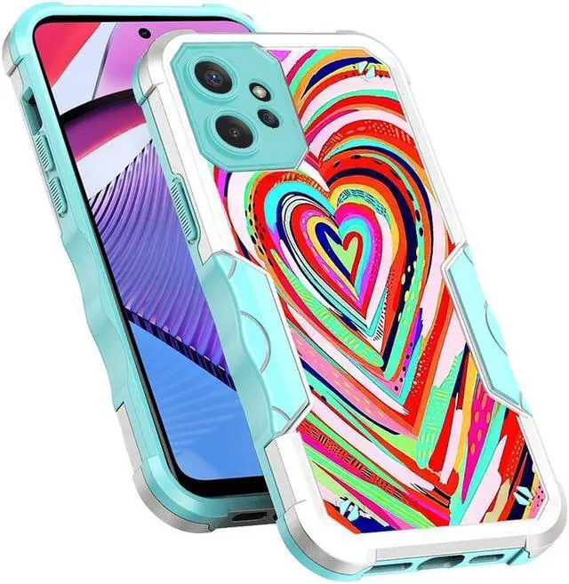 Alt view image 4 of 4 - Military Grade Shockproof Hybrid Armor Case for Motorola Moto G Power 5G 2023 - Heart