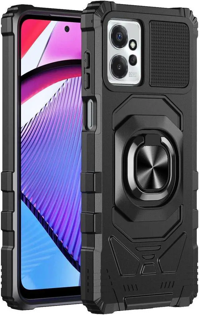 Alt view image 3 of 7 - Robotic Series Hybrid Case with Ring Grip for Motorola Moto G Power 5G 2023 - Black