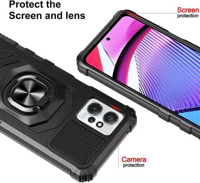 Alt view image 5 of 7 - Robotic Series Hybrid Case with Ring Grip for Motorola Moto G Power 5G 2023 - Black