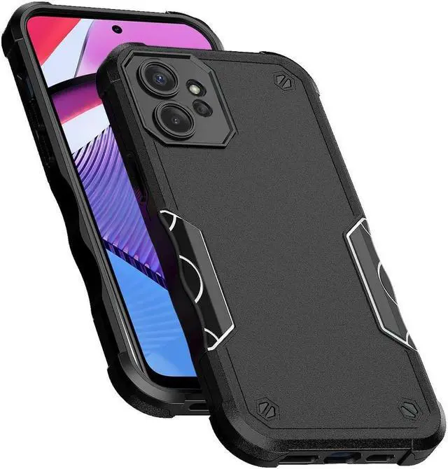 Alt view image 4 of 4 - Military Grade Shockproof Hybrid Armor Case for Motorola Moto G Power 5G 2023 - Black