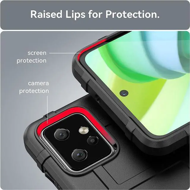 Alt view image 4 of 7 - Rugged Shield Tactical TPE Case for Motorola Moto G Power 5G 2023 - Black