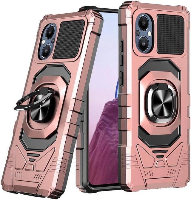 Main image of Robotic Series Dual Layer Hybrid Case with Ring Stent Finger Loop for OnePlus Nord N20 5G - Rose Gold