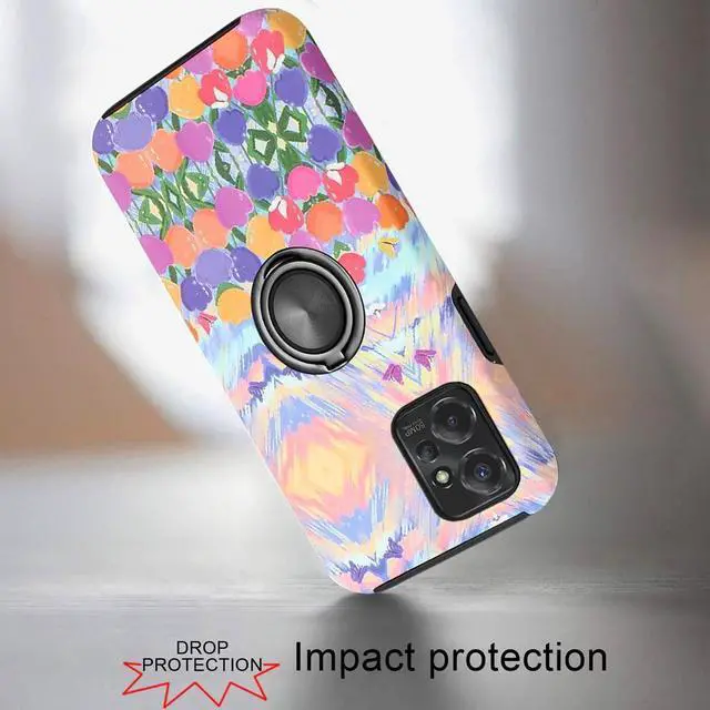 Alt view image 2 of 3 - 360 Rotating Ring Grip Hybrid Case for Motorola Moto G Power 5G 2023 - Watercolor Flowers