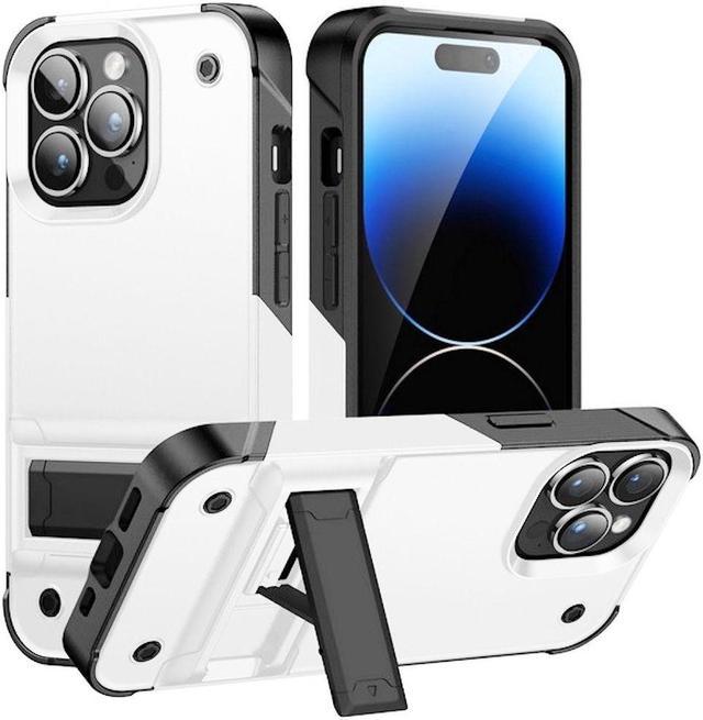 TUFF Hybrid Armor Case with Kickstand for iPhone 14 Pro Max - White 