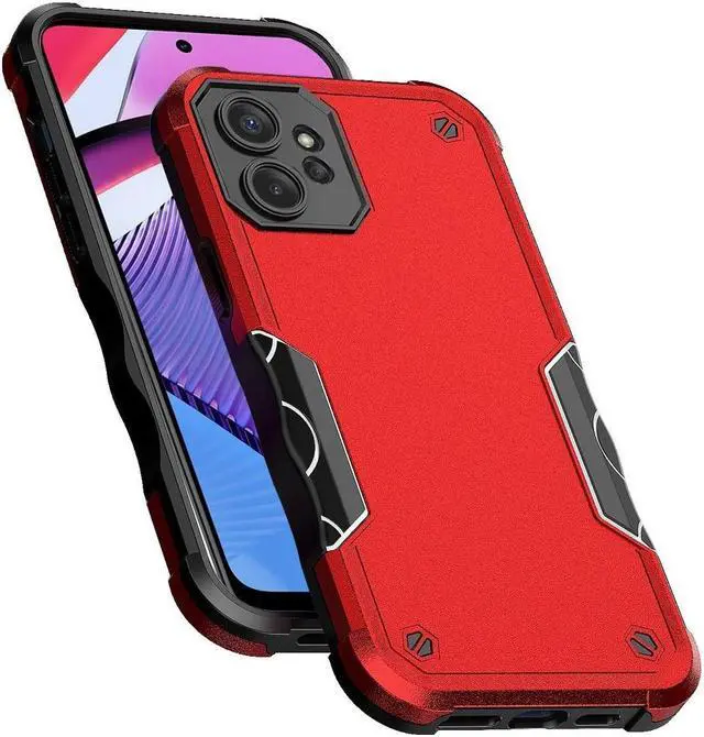 Alt view image 4 of 4 - Military Grade Shockproof Hybrid Armor Case for Motorola Moto G Power 5G 2023 - Red