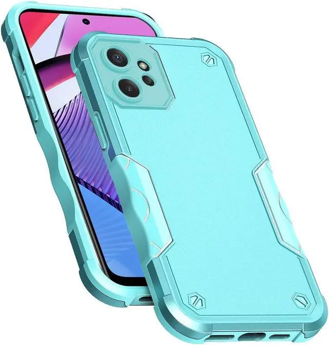 Alt view image 4 of 4 - Military Grade Shockproof Hybrid Armor Case for Motorola Moto G Power 5G 2023 - Teal