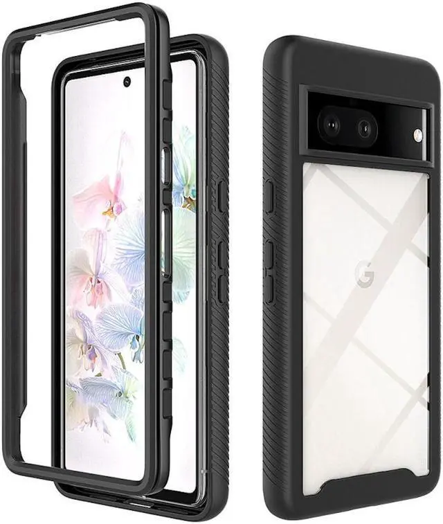 Main image of Transparent Hybrid Case for Google Pixel 7 - Black