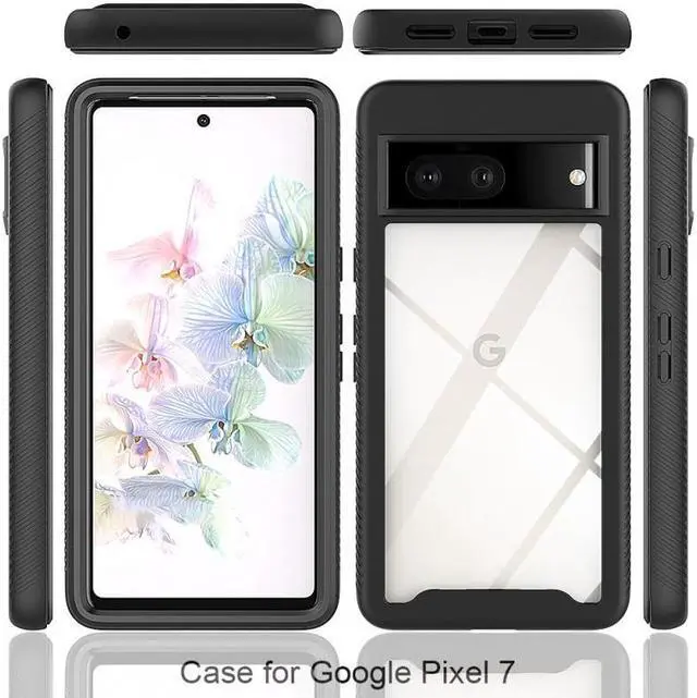 Alt view image 3 of 6 - Transparent Hybrid Case for Google Pixel 7 - Black