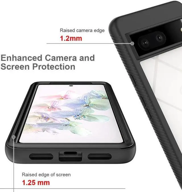 Alt view image 4 of 6 - Transparent Hybrid Case for Google Pixel 7 - Black