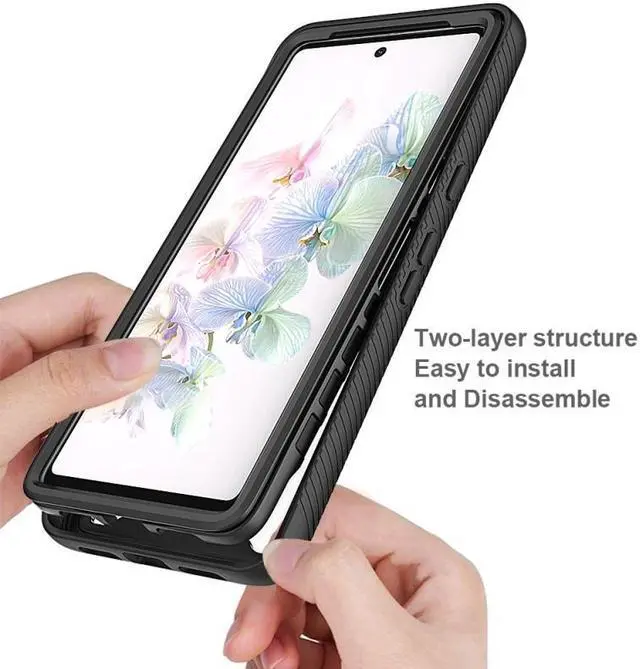 Alt view image 6 of 6 - Transparent Hybrid Case for Google Pixel 7 - Black