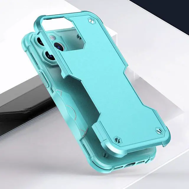 Alt view image 3 of 4 - Military Grade Shockproof Hybrid Armor Case for iPhone 14 Plus - Teal