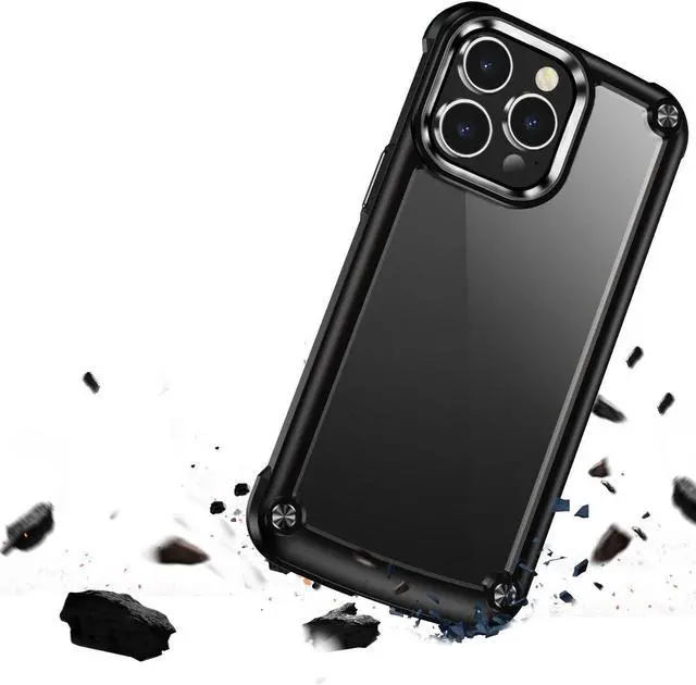 Alt view image 2 of 6 - Tough Shield Snap-on Transparent Case for iPhone 14 Plus - Black