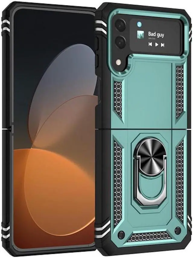 Main image of Ring Grip Hybrid Case for Samsung Galaxy Z Flip 4 - Green