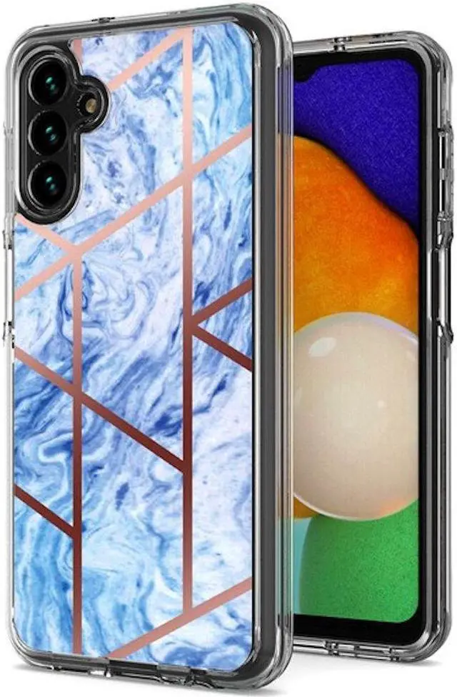 Main image of Marble Series Dual Layer Designer Case for Samsung Galaxy A14 5G - Ocean Blue