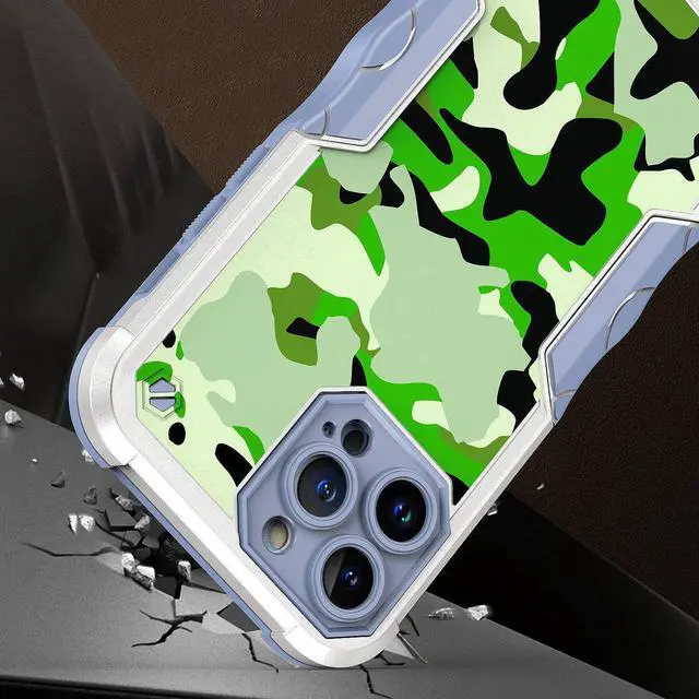 Alt view image 2 of 4 - Military Grade Shockproof Hybrid Armor Case for iPhone 14 - Camouflage
