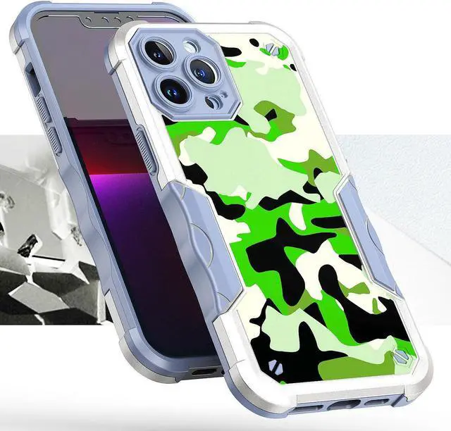 Alt view image 4 of 4 - Military Grade Shockproof Hybrid Armor Case for iPhone 14 - Camouflage