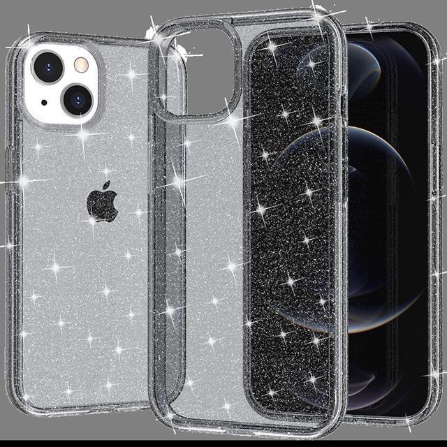 for iPhone 13 Mini/iPhone 13 Camera Lens ProtectorHD Anti-ScratchGlitter Camera Protector Cover for 13 Mini 5.4 inch/iPhone 13 6.1 inch,Silver Glitter