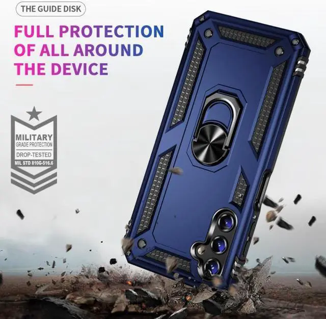 Alt view image 2 of 7 - Military Grade Hybrid Case with Ring Grip for Samsung Galaxy A15 5G - Blue