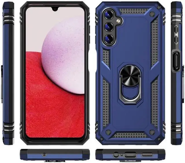 Alt view image 4 of 7 - Military Grade Hybrid Case with Ring Grip for Samsung Galaxy A15 5G - Blue