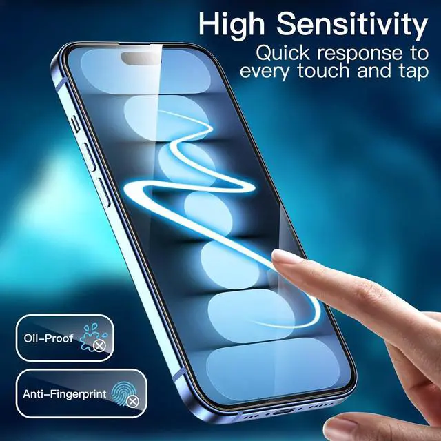 Alt view image 4 of 7 - 2-Pack Edge-to-Edge Full Coverage HD Tempered Glass Screen Protector for iPhone 15 / iPhone 15 Pro