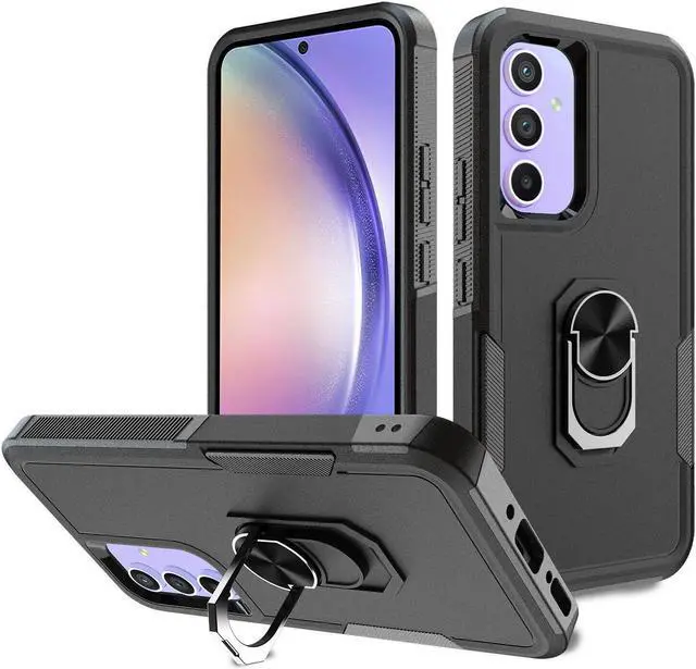 Main image of Military Grade TUFF Shockproof Hybrid Armor Case with Ring Grip for Samsung Galaxy A15 5G - Black