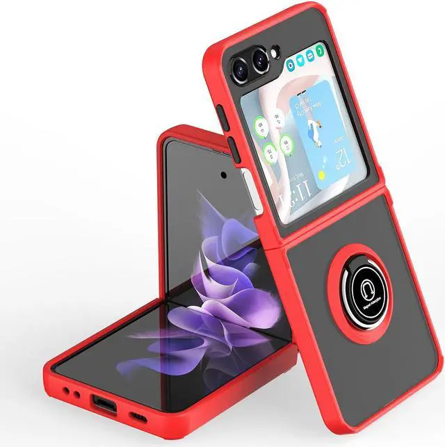 Alt view image 2 of 3 - Aero Flex Ring Grip Case for Samsung Galaxy Z Flip 5 - Red