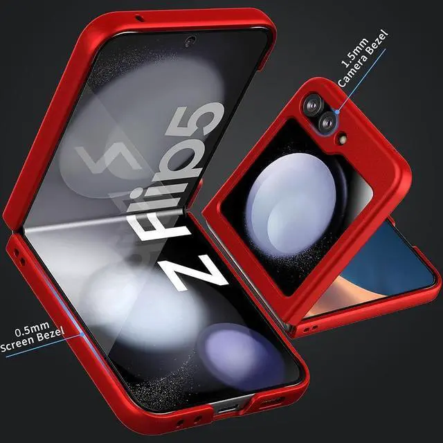 Alt view image 5 of 7 - Slim Protective Cover for Samsung Galaxy Z Flip 5 - Red
