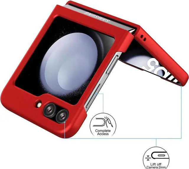 Alt view image 7 of 7 - Slim Protective Cover for Samsung Galaxy Z Flip 5 - Red
