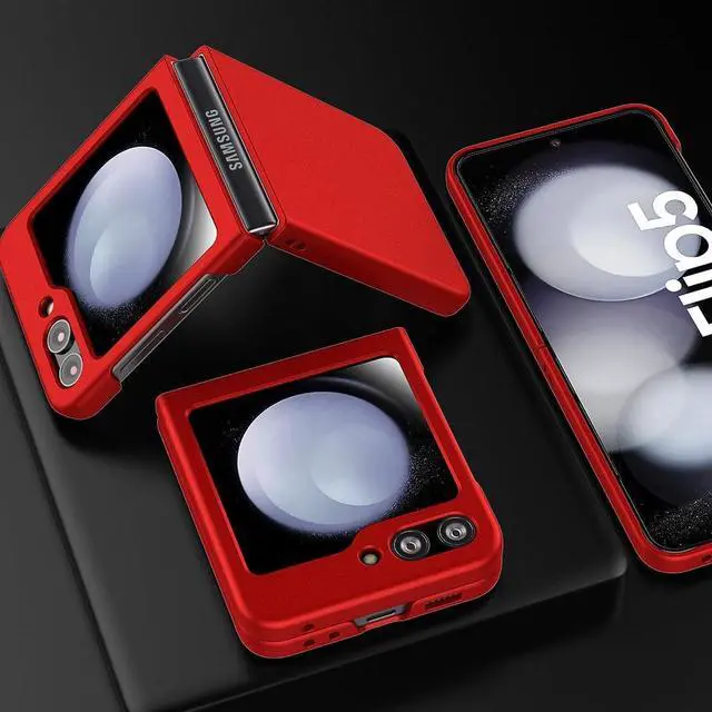 Alt view image 6 of 7 - Slim Protective Cover for Samsung Galaxy Z Flip 5 - Red