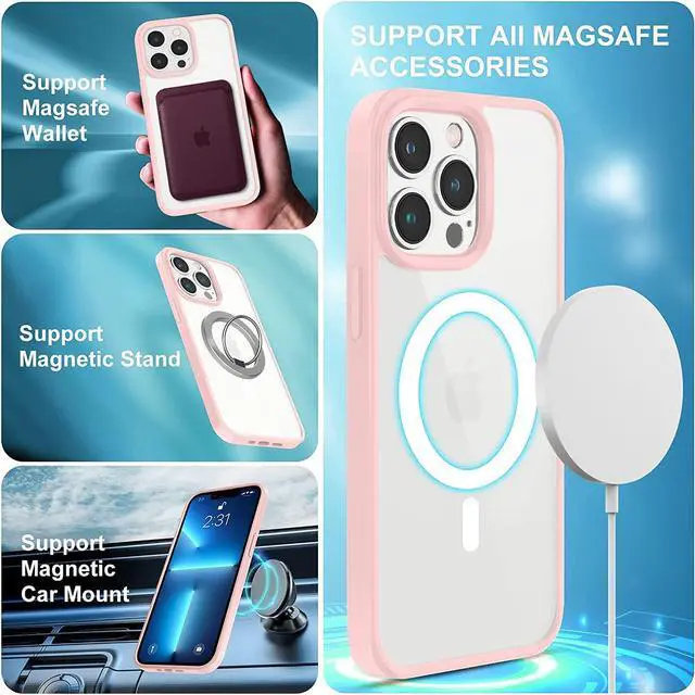 Alt view image 3 of 7 - MagSafe Compatible Premium Hybrid Protective Case for iPhone 15 Pro Max - Pink