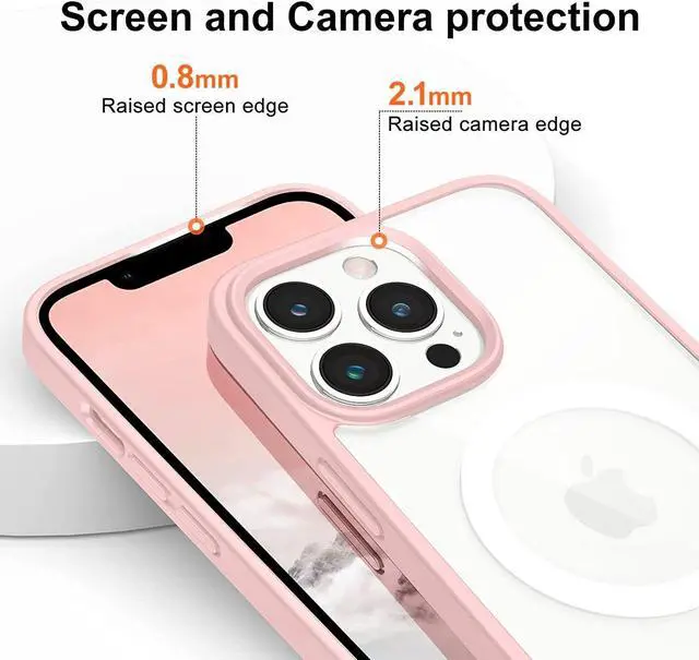 Alt view image 5 of 7 - MagSafe Compatible Premium Hybrid Protective Case for iPhone 15 Pro Max - Pink