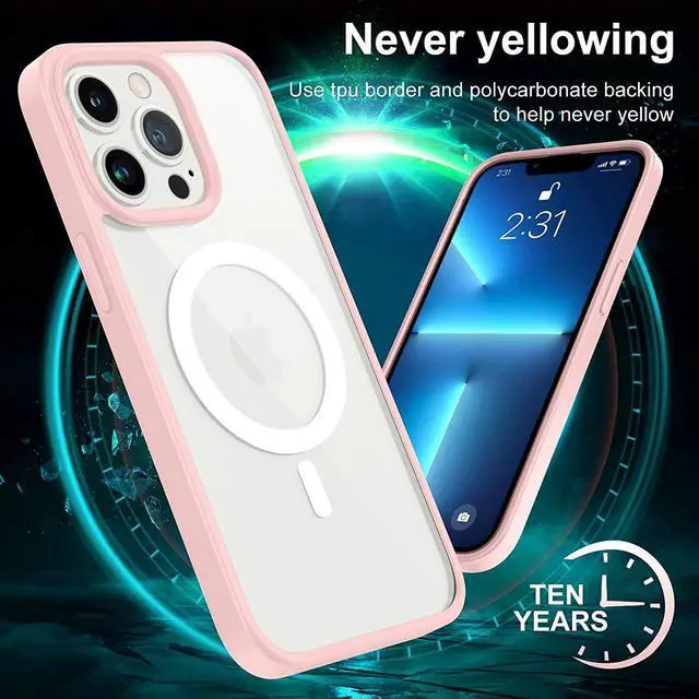 Alt view image 6 of 7 - MagSafe Compatible Premium Hybrid Protective Case for iPhone 15 Pro Max - Pink