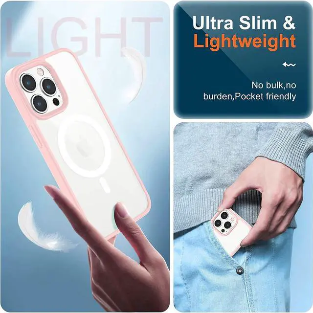 Alt view image 7 of 7 - MagSafe Compatible Premium Hybrid Protective Case for iPhone 15 Pro Max - Pink