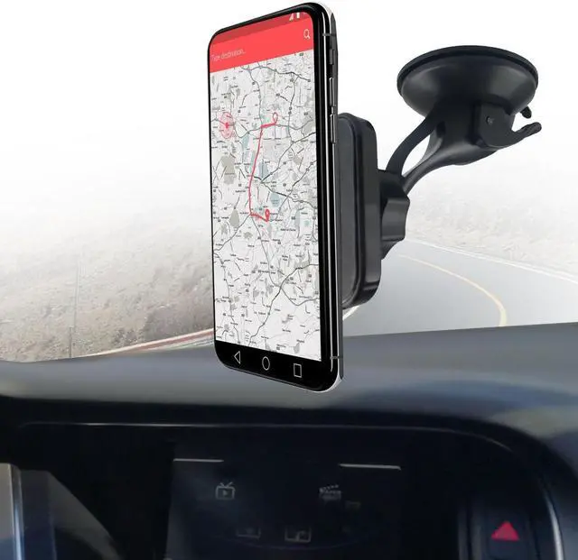 Main image of Car Windshield and Dashboard Magnetic Phone Mount Holder - Black