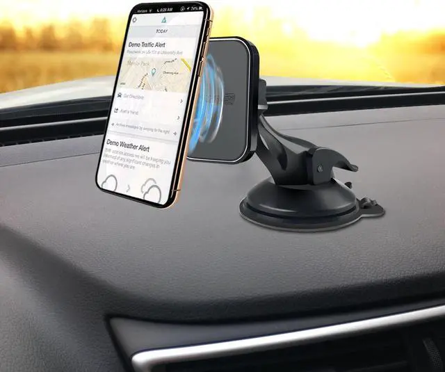 Alt view image 4 of 7 - Car Windshield and Dashboard Magnetic Phone Mount Holder - Black