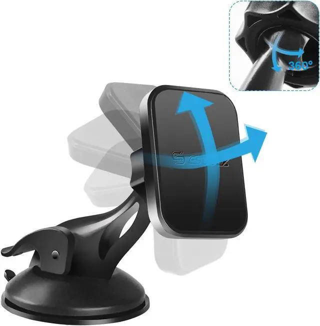 Alt view image 6 of 7 - Car Windshield and Dashboard Magnetic Phone Mount Holder - Black