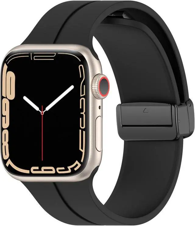 Main image of Premium Silicone Band with Magnetic Buckle for Apple Watch 41mm / 40mm / 38mm - Black