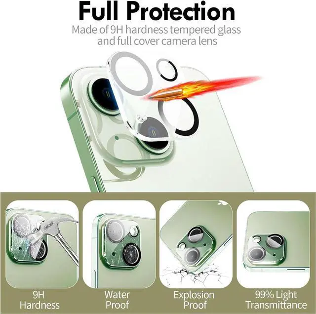 Alt view image 2 of 7 - 2-Pack HD Tempered Glass Camera Lens Protector for iPhone 15 / iPhone 15 Plus