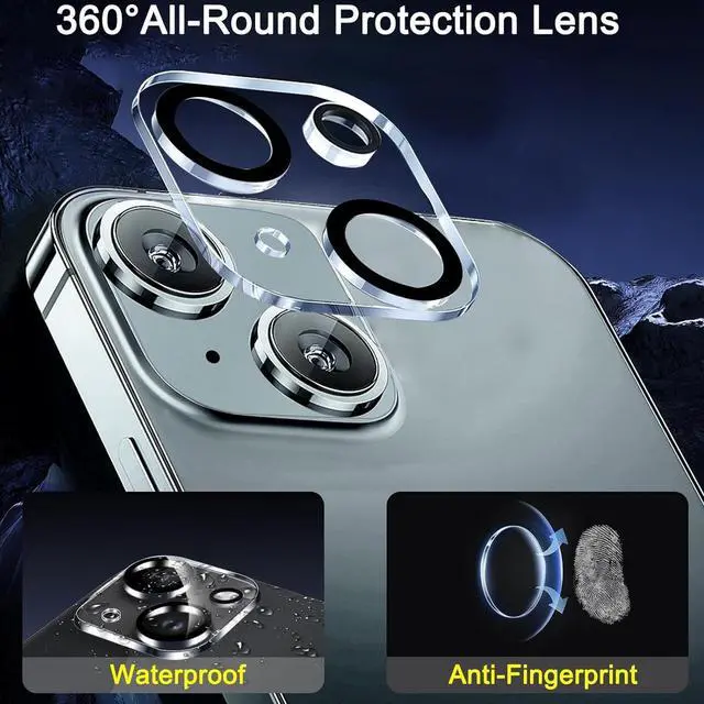 Alt view image 7 of 7 - 2-Pack HD Tempered Glass Camera Lens Protector for iPhone 15 / iPhone 15 Plus