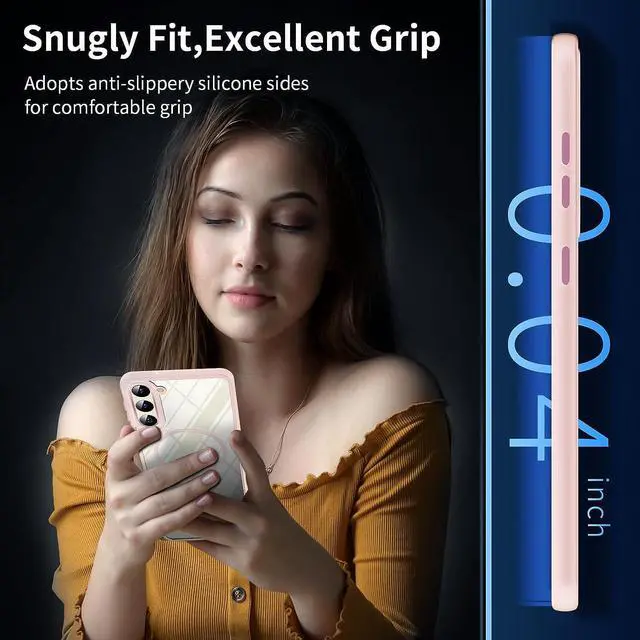 Alt view image 4 of 5 - Acrylic Transparent Case with MagSafe Magnetic Ring for Samsung Galaxy S23 Plus - Pink