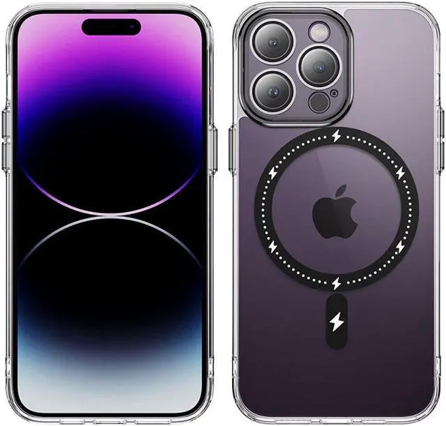 Main image of MagSafe Compatible Acrylic Crystal Case with Camera Lens Protector for iPhone 15 Pro - Black