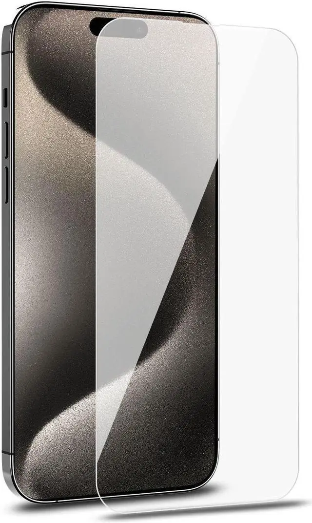 Alt view image 4 of 7 - Tough Metallic Hybrid Case with Ring Grip and 3-Pack Tempered Glass Screen Protectors for iPhone 15 - Black