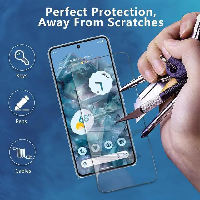 Alt view image 3 of 7 - HD Tempered Glass Screen Protector for Google Pixel 8