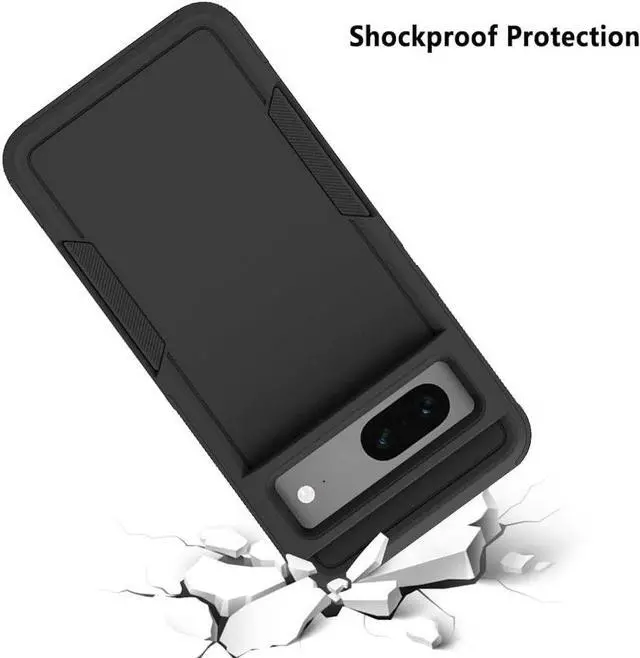 Alt view image 2 of 6 - Military Grade TUFF Hybrid Armor Case for Google Pixel 8 - Black