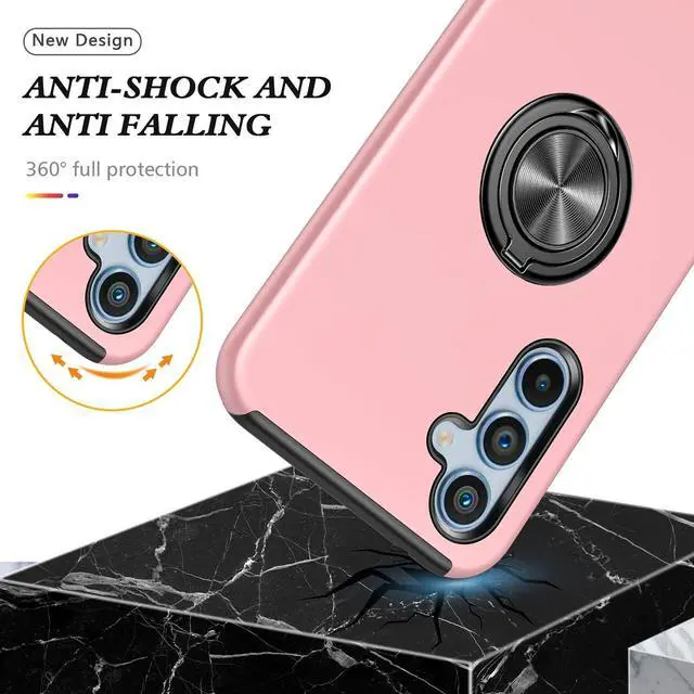 Alt view image 2 of 7 - 360 Rotating Ring Grip Hybrid Case for Samsung Galaxy S23 FE - Pink