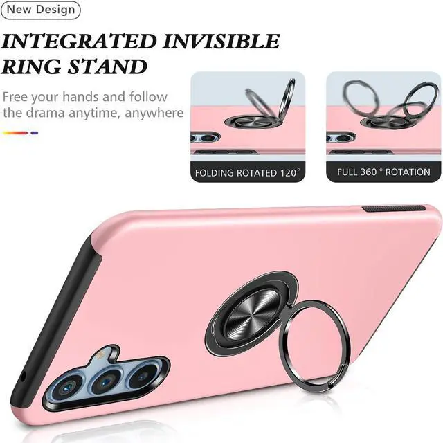 Alt view image 3 of 7 - 360 Rotating Ring Grip Hybrid Case for Samsung Galaxy S23 FE - Pink