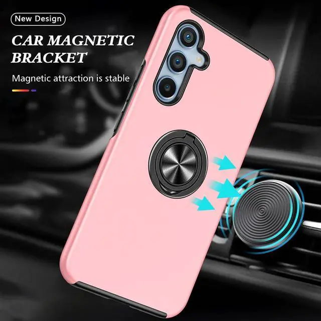 Alt view image 7 of 7 - 360 Rotating Ring Grip Hybrid Case for Samsung Galaxy S23 FE - Pink