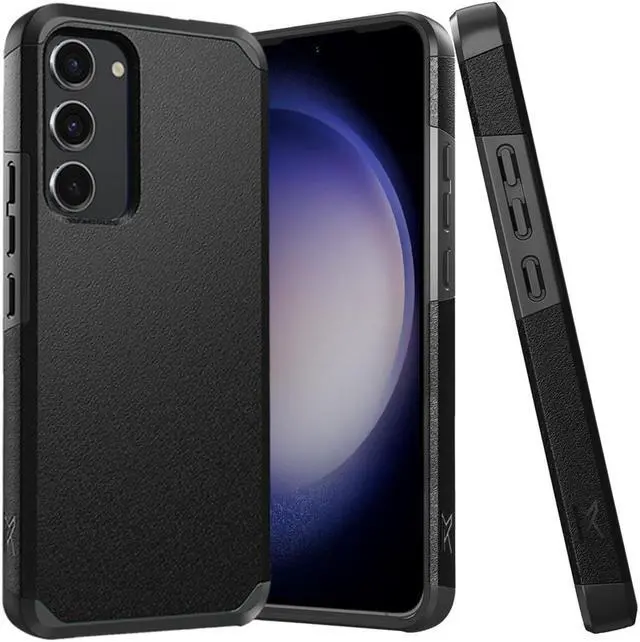 Alt view image 3 of 7 - Shockproof Air Cushion Hybrid Case with Tempered Glass Screen Protector for Samsung Galaxy S23 FE - Black