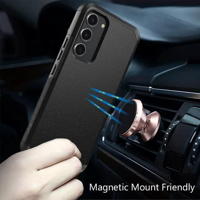 Alt view image 6 of 7 - Shockproof Air Cushion Hybrid Case with Tempered Glass Screen Protector for Samsung Galaxy S23 FE - Black